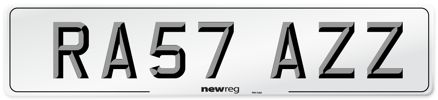 RA57 AZZ Number Plate from New Reg